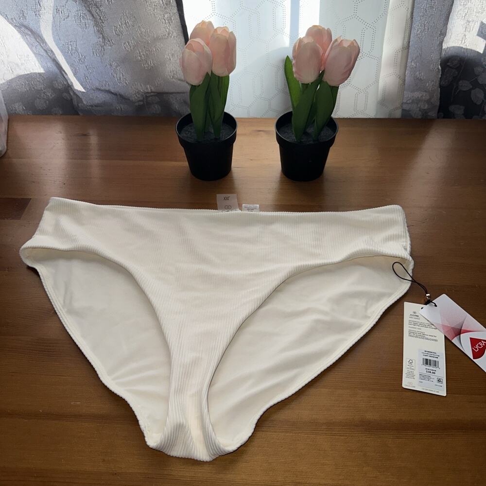 CALIA Women's Mid Rise Bottom Light Cream Rib, Size XXL MSRP $38